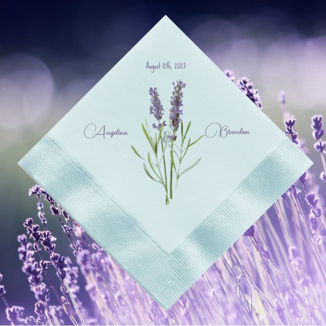 Vintage lavender for wedding  personalized  napkins (Creator Uploaded)