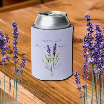 Vintage Lavender For Weddings Personalized Can Cooler by almawad at Zazzle