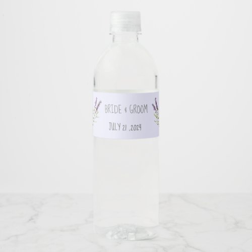 Vintage Lavender for weddings Water Bottle Label