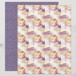 Vintage Lavender Journal Paper Sheet