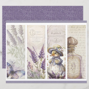 Vintage Lavender Journal Paper Sheet