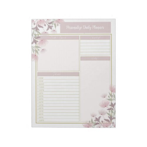 Vintage Lavender Mauve Flowers Floral Planner Notepad