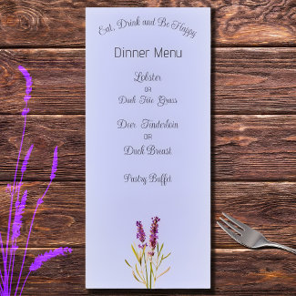 Vintage lavender - menu card