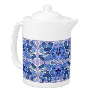 Vintage Lavender Pansy Teapot