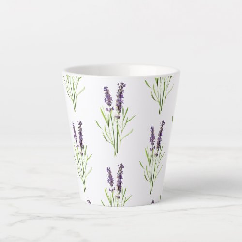 Vintage lavender pattern latte mug