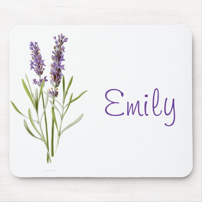 Vintage Lavender plant customizable mousepad (Front)