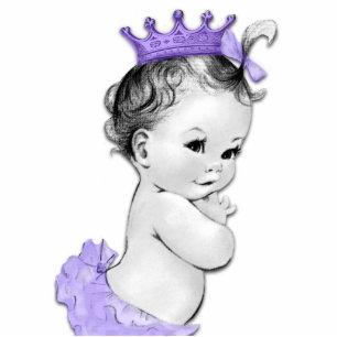 Vintage Lavender Princess Baby Girl Shower Statuette