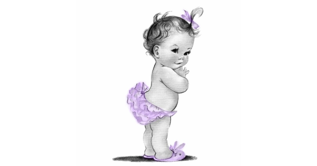 vintage lavender purple baby girl shower cutout zazzle com