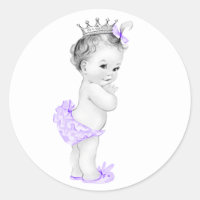 Vintage Lavender Purple Baby Shower Stickers