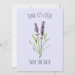 Vintage Lavender - simple floral - save the date Announcement