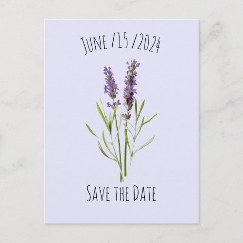 Vintage Lavender _ simple floral  _ save the date  Announcement Postcard