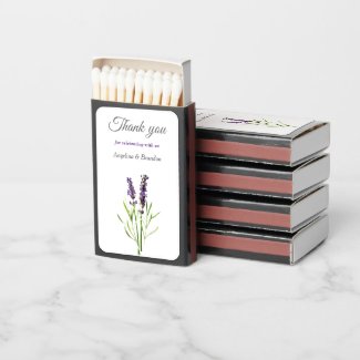 Vintage lavender - Thank you for wedding Matchboxes