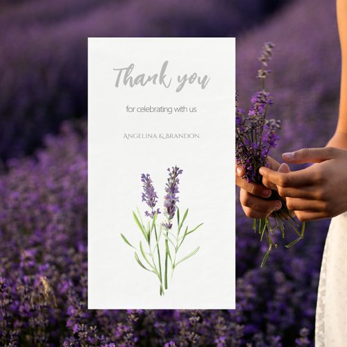 Vintage lavender _ Thank you for weddings Paper Guest Towels