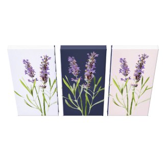 Vintage lavender triptych canvas print