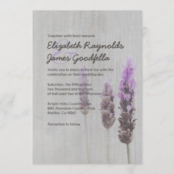 Vintage Lavender Wedding Invitations by topinvitations at Zazzle