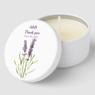 Vintage Lavender Wedding Monogrammed  Mini Candle Favors