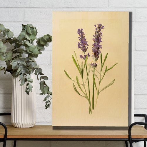 Vintage lavender wood wall art