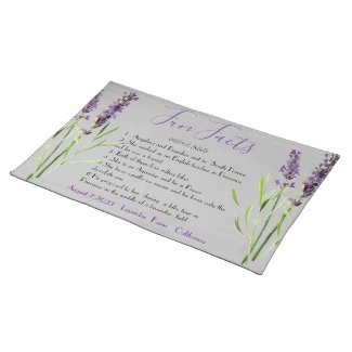 Vintage lavenders - Fun Facts  Cloth Placemat