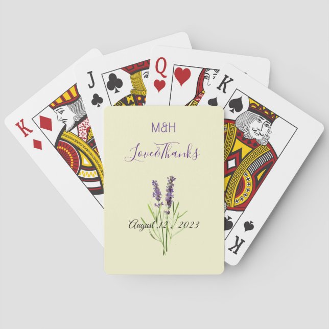  Vintage lavenders -  wedding favor  Playing Cards (Back)