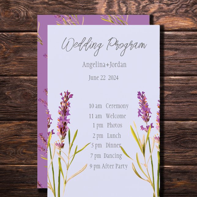 Vintage Lavenders - wedding Program Paper Sheet (Creator Uploaded)