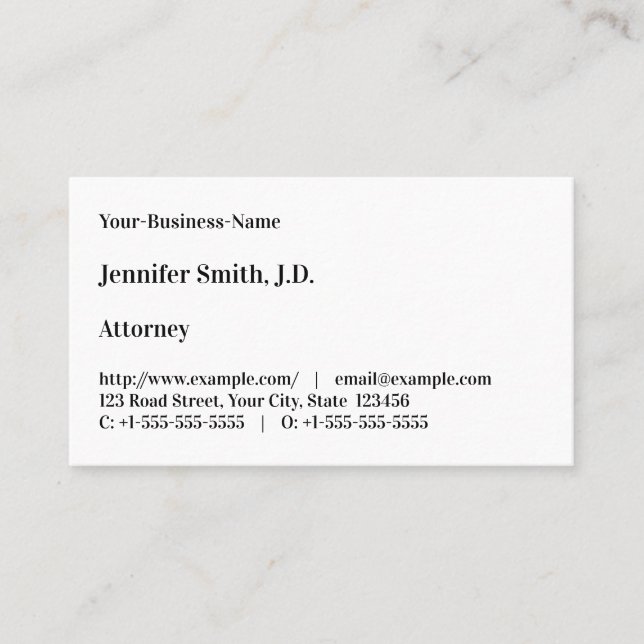 Vintage Law Professional Business Card (Front)
