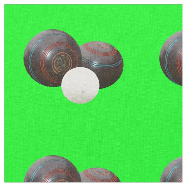 Vintage Lawn Bowls And Jack, Fabric (Close Up)