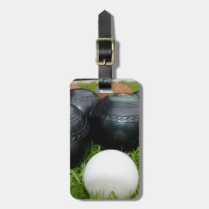 Vintage Lawn Bowls And Jack, Luggage Tag