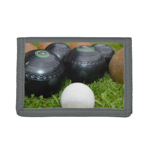Vintage Lawn Bowls And Jack, Trifold Wallet