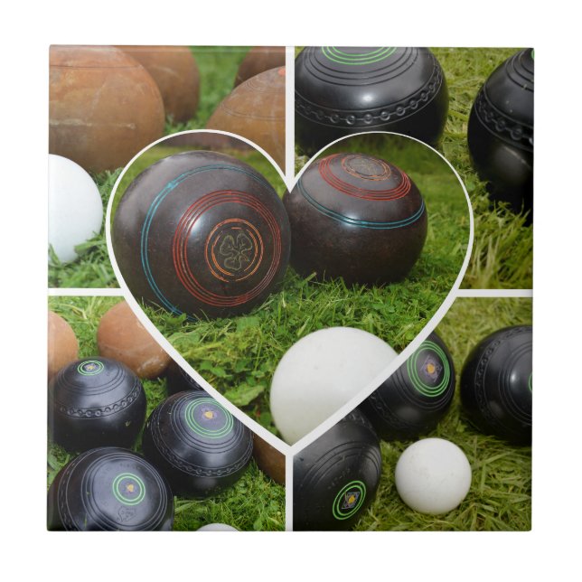 Vintage Lawn Bowls Collection,  Ceramic Tile (Front)
