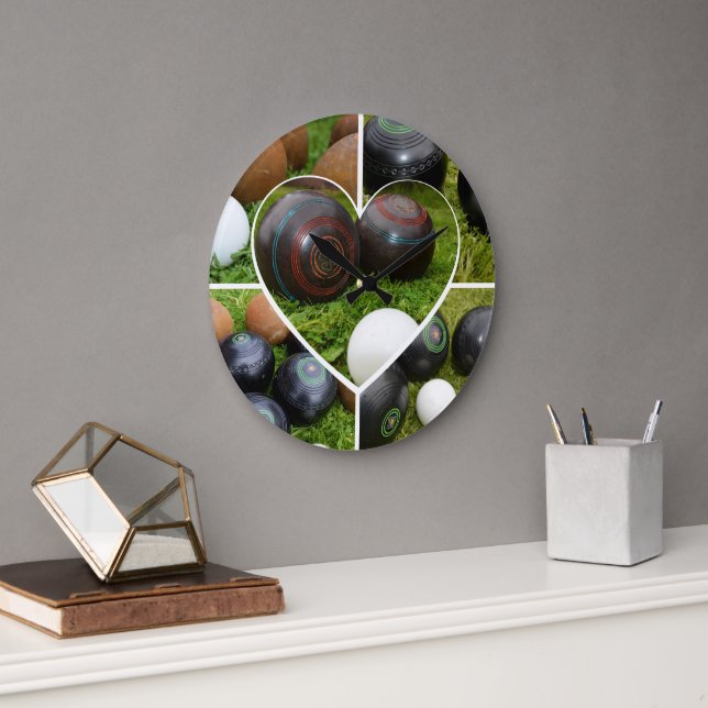 Vintage Lawn Bowls Collection,  Large Clock (Office)
