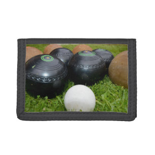 Vintage Lawn Bowls, Tri-fold Wallet
