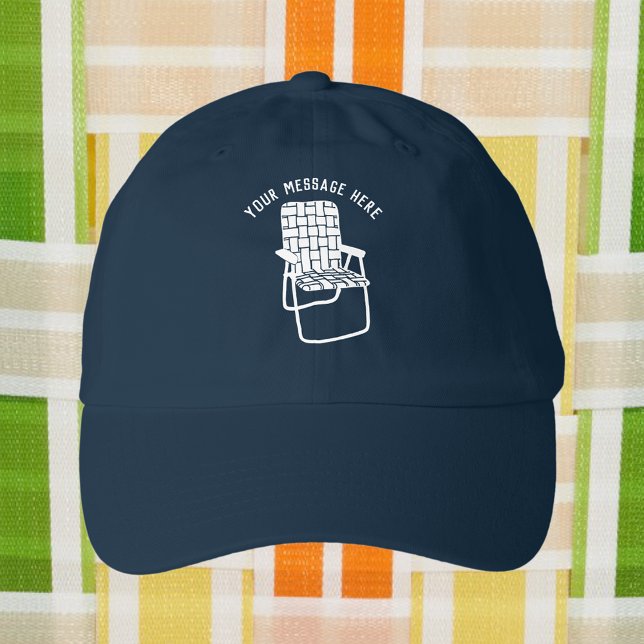Vintage Lawn Chair Custom Message Summer Graphic Hat (Creator Uploaded)