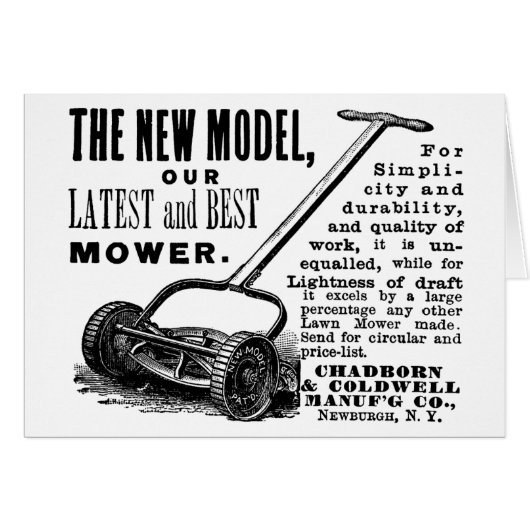 Vintage lawn mower advert (Front Horizontal)