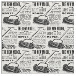 Vintage lawn mower advert fabric