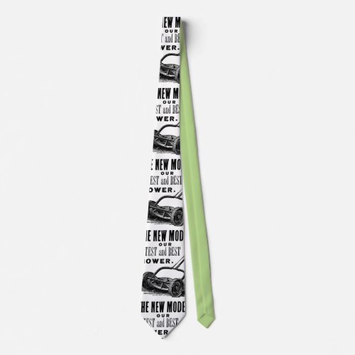 Vintage lawn mower advert neck tie