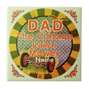 Vintage Lawn Mower Ceramic Tile