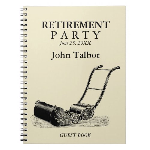 Vintage Lawn Mower Retirement Party Guest Book