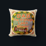 Vintage Lawn Mower  Throw Pillow<br><div class="desc">Vintage Lawn Mower pillow by ArtMuvz Illustration. matching dad apparel, dad t-shirts, fathers day gifts for husband, father, Grandpa. Dad T-shirt, birthday gift and gardening apparel. To personalize add your name or add text instead. Customize this lawn mower pillow to make it uniquely yours or to give as a personalized...</div>
