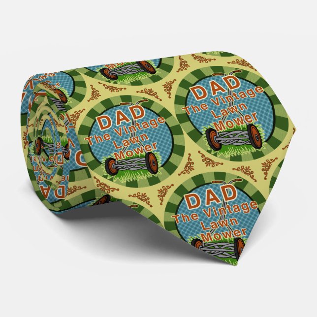 Vintage Lawn Mower  tie  (Rolled)
