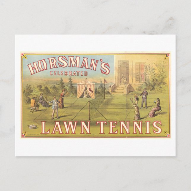 Vintage Lawn Tennis Advertisement Lithograph Postcard (Front)