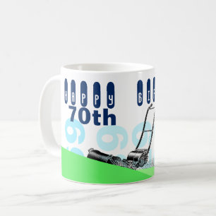 Vintage Lawnmower 70th Birthday Mug