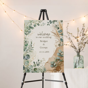 Vintage Layered Eucalyptus wax seal Wedding Foam Board