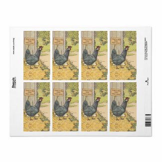 Vintage Laying Hen Farm Fresh Egg Carton Label
