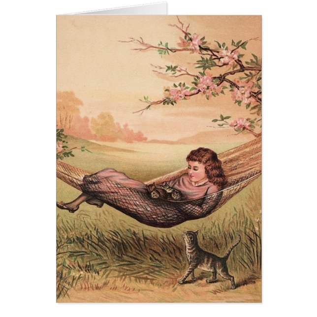 Vintage - Lazy Day with Pet Cats, (Front)