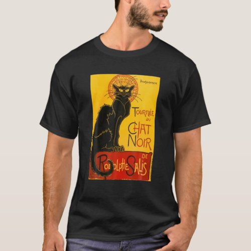 Vintage Le Chat Noir Black Cat Paris T_Shirt