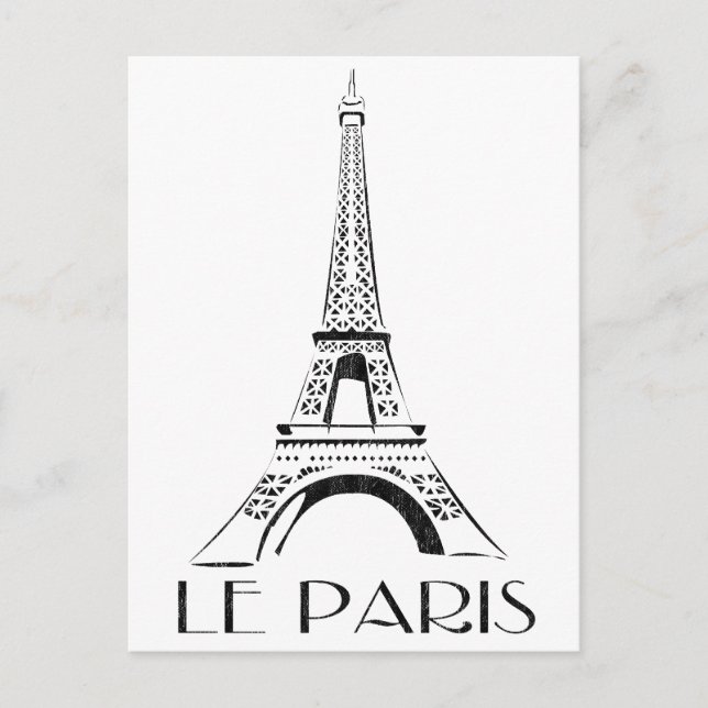 vintage le paris eiffel tower postcard (Front)