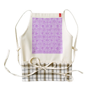 Vintage Leaf and Vines Lavender Purple Zazzle HEART Apron