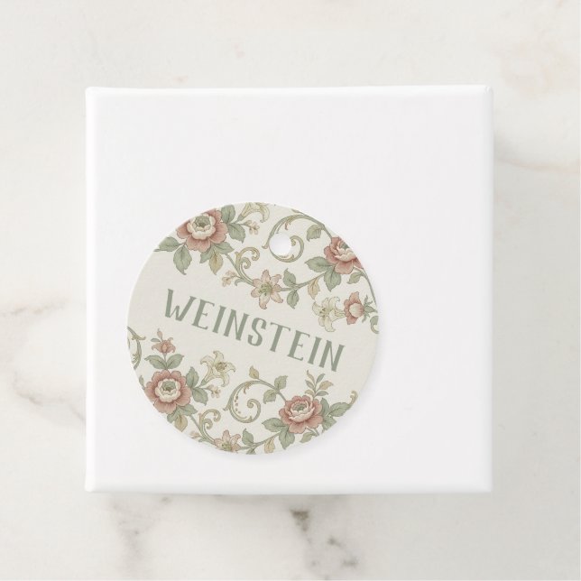 Vintage Leaf Purim Favor Tags (In Situ)