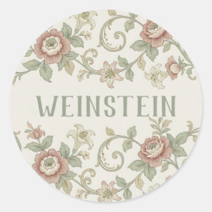 Vintage Leaf Purim Sticker