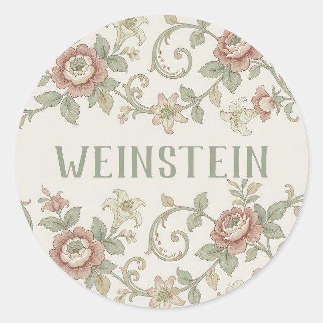 Vintage Leaf Purim Sticker (Front)